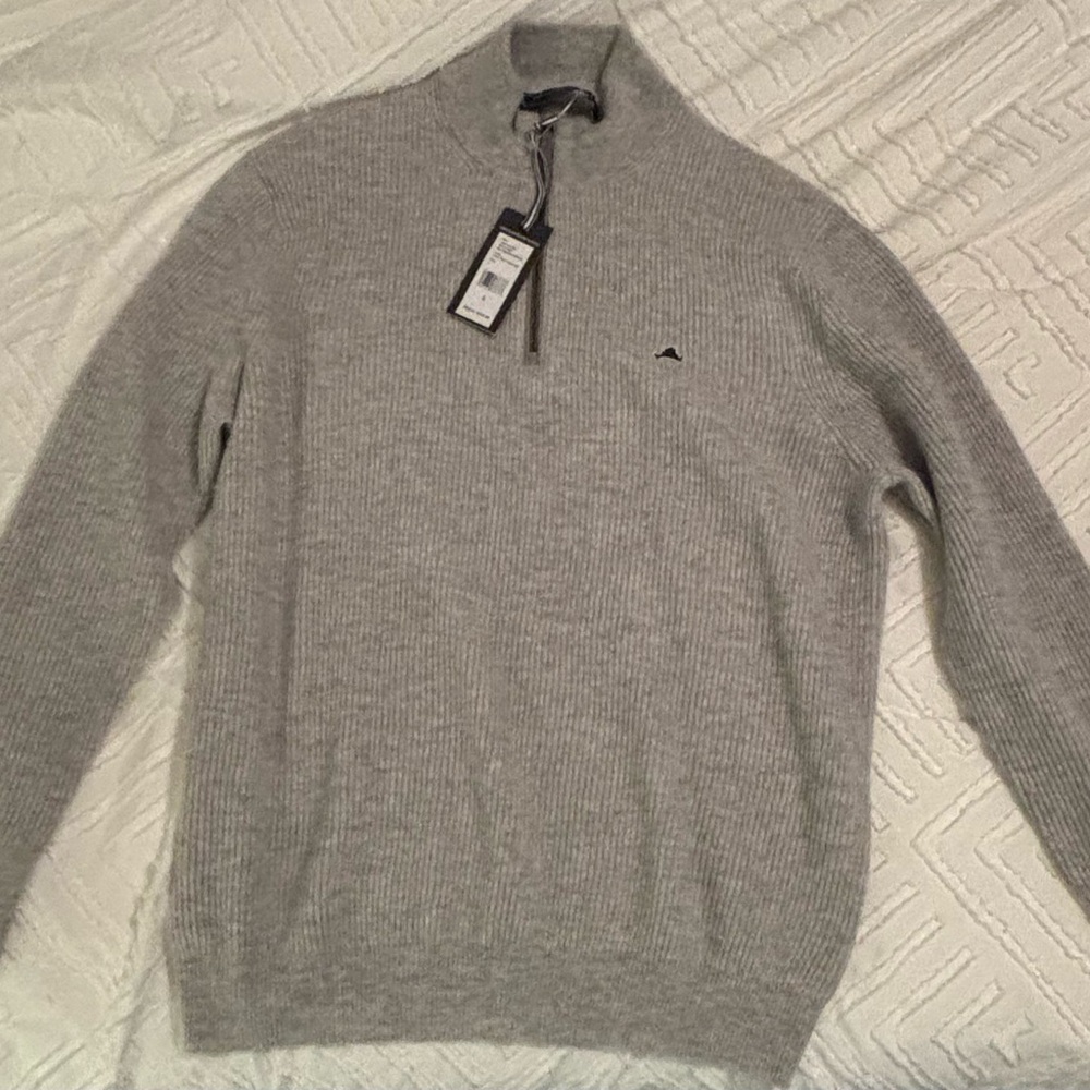 Vineyard Vines Heather Gray Zip-Up Sweater
